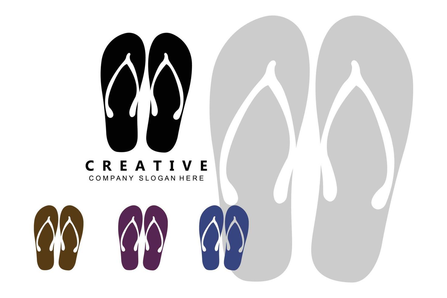 slippers logo design illustration of shoe replacement gaiters vector