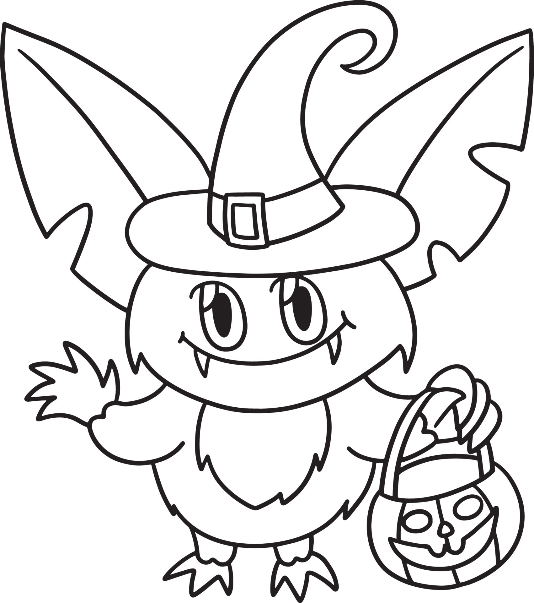 Halloween Owl Coloring Page - Vampire Owl Halloween Isolated Coloring Page Free Vector