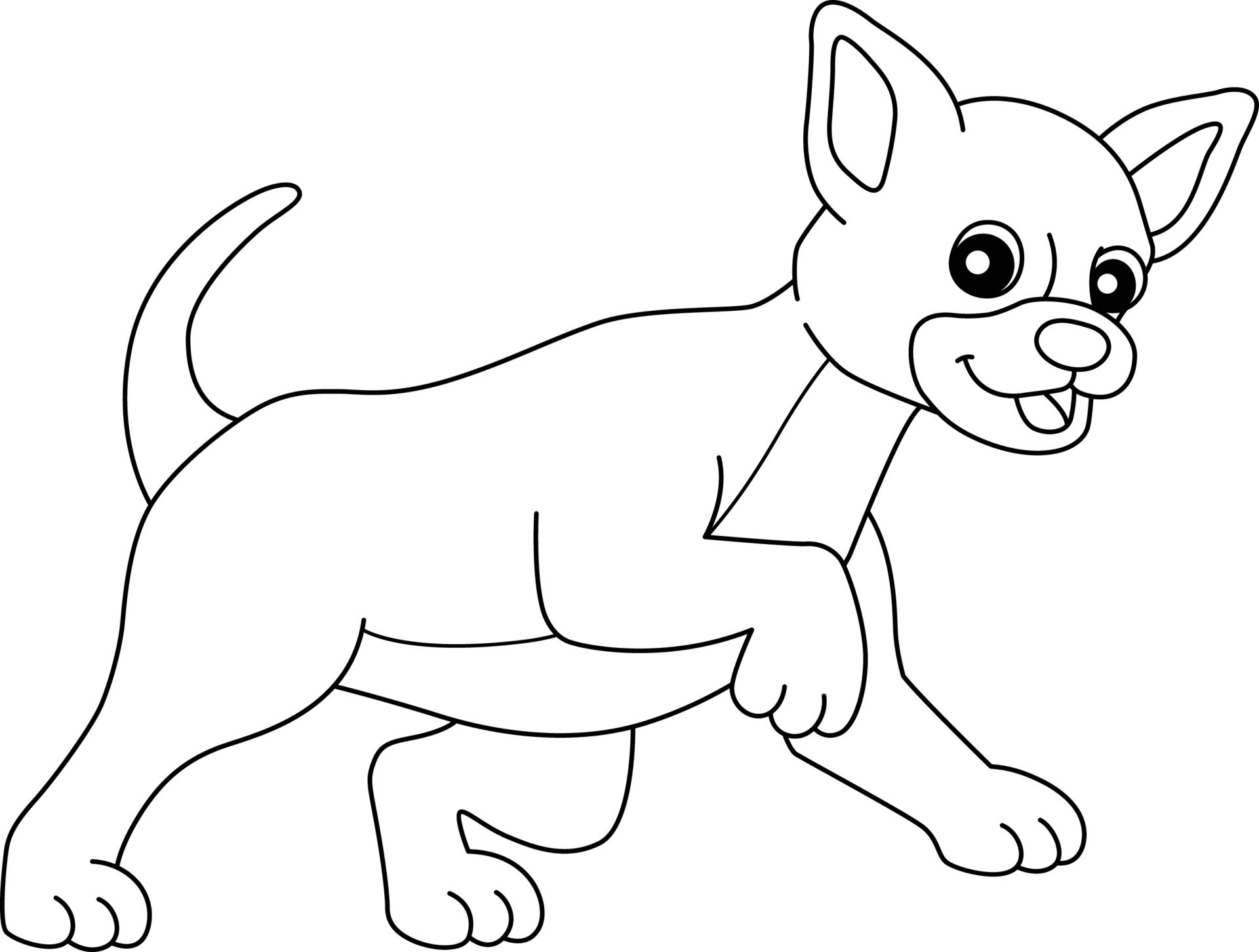 Chihuahua Dog Coloring Page Isolated for Kids 8208987 Vector Art at