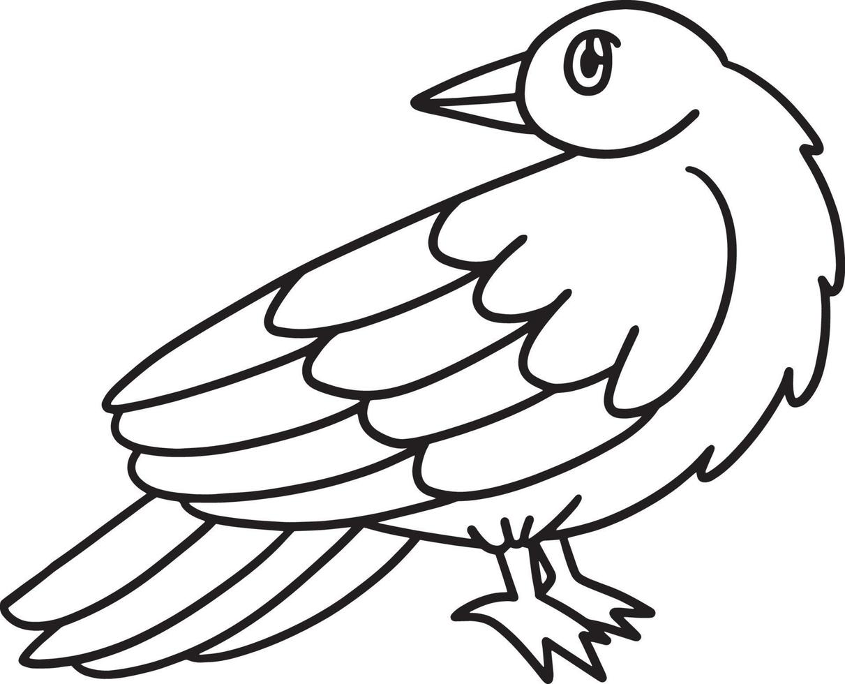 Crows Halloween Isolated Coloring Page for Kids vector