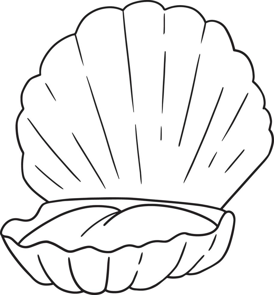 Abrazadera shell aislado página para colorear para niños vector