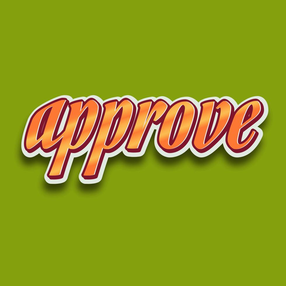 approve text with green background. vector