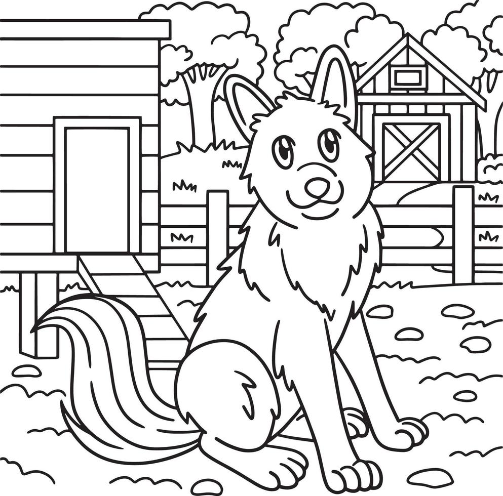 página para colorear de perros para niños vector