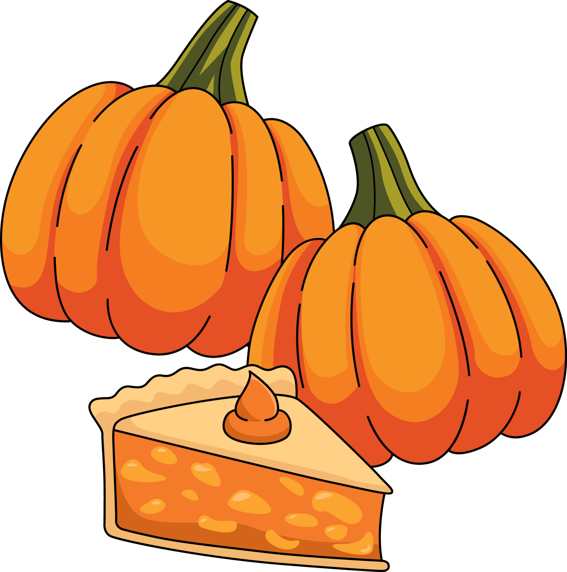 Thanksgiving Pumpkin Pie Cartoon Colored Clipart 8209055 Vector Art at  Vecteezy