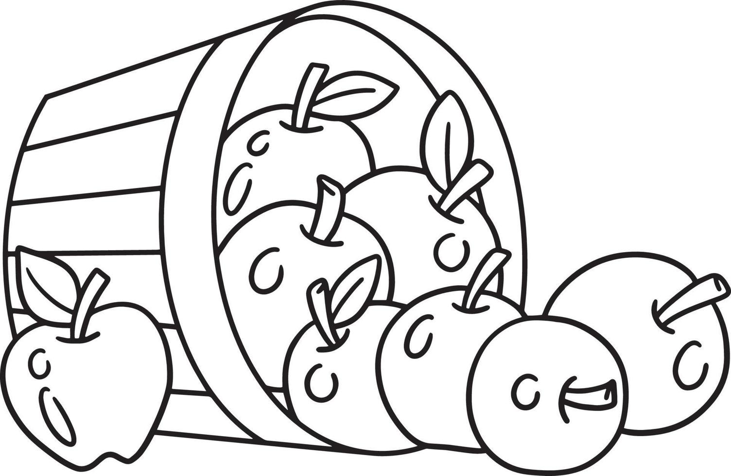 Thanksgiving Apple Isolated Coloring Page for Kids vector