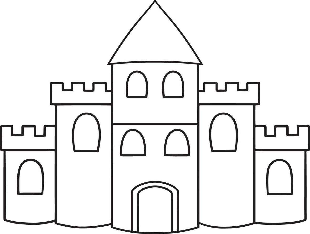 castillo aislado página para colorear para niños vector