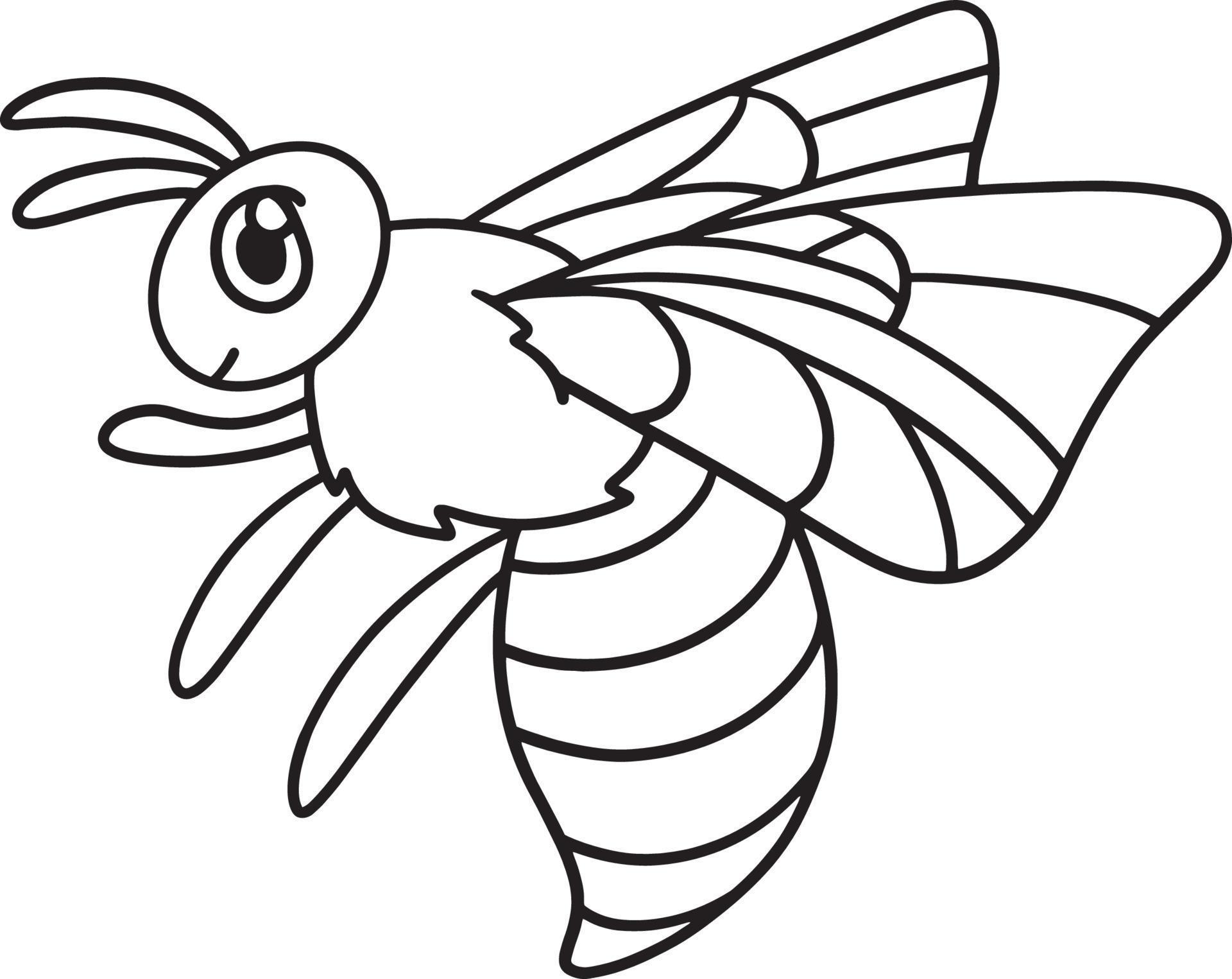 Bee Coloring Page Isolated for Kids 8209124 Vector Art at Vecteezy