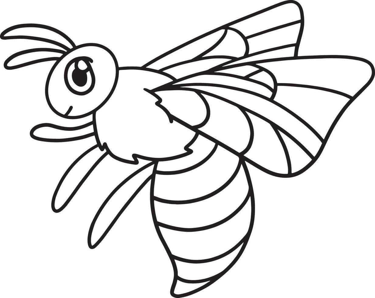 abeja para colorear página aislada para niños vector