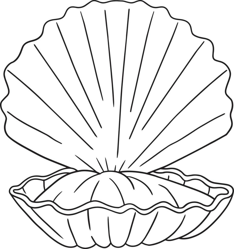 Clamp Shell Isolated Coloring Page for Kids vector