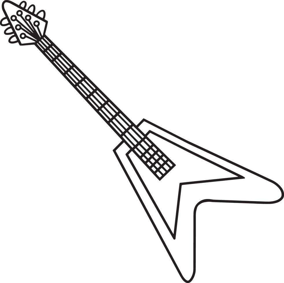 Guitar Isolated Coloring Page for Kids vector