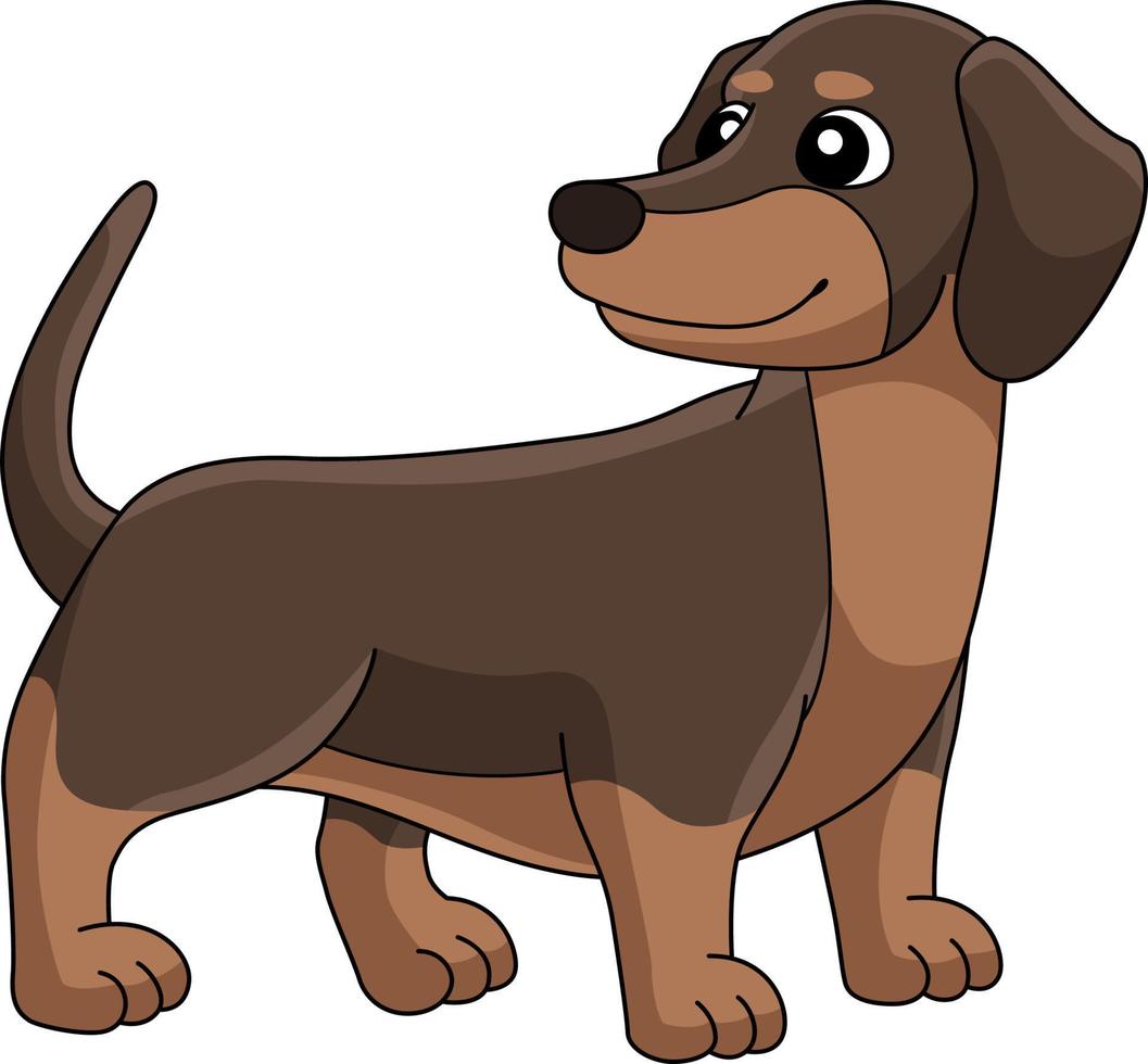 Dachshund Dog Cartoon Colored Clipart Illustration vector