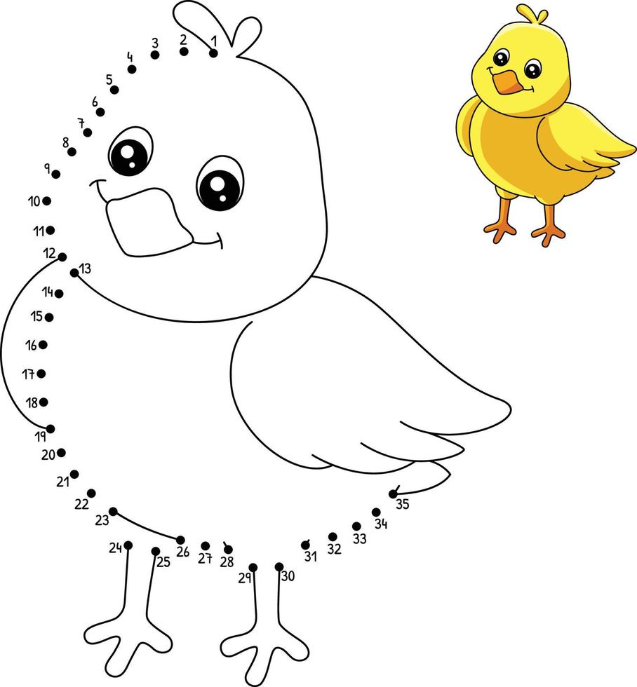 Dot to Dot Chick Coloring Page for Kids 8209222 Vector Art at Vecteezy