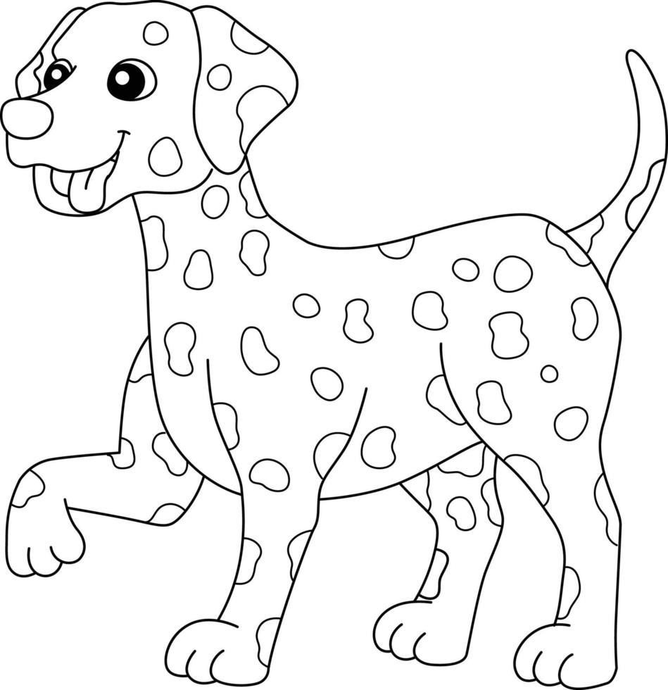 Página para colorear de perro dálmata aislado para niños vector