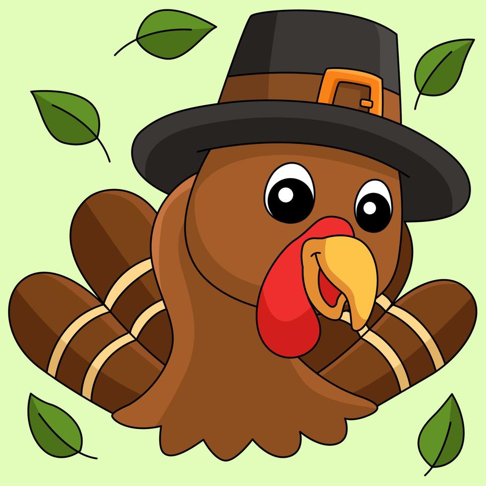 Thanksgiving Turkey Heat With Hat Illustration vector