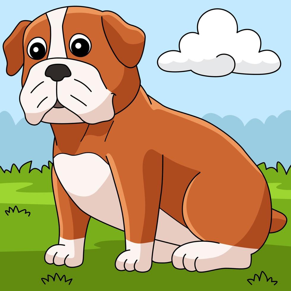 ilustración de dibujos animados de color de dibujos animados de perro  bulldog 8209270 Vector en Vecteezy