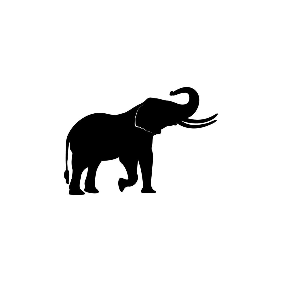 logo icono silueta elefante stock vector