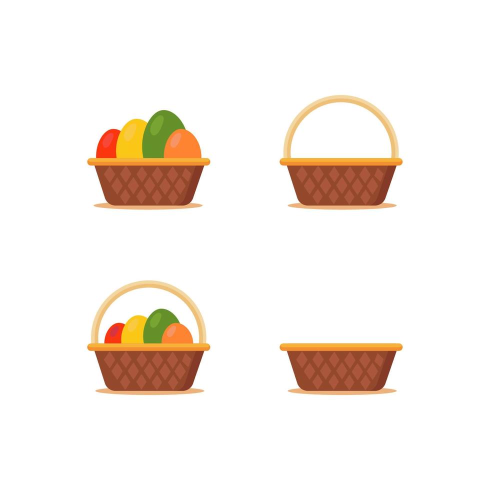 Colorful delicious egg and egg basket vector