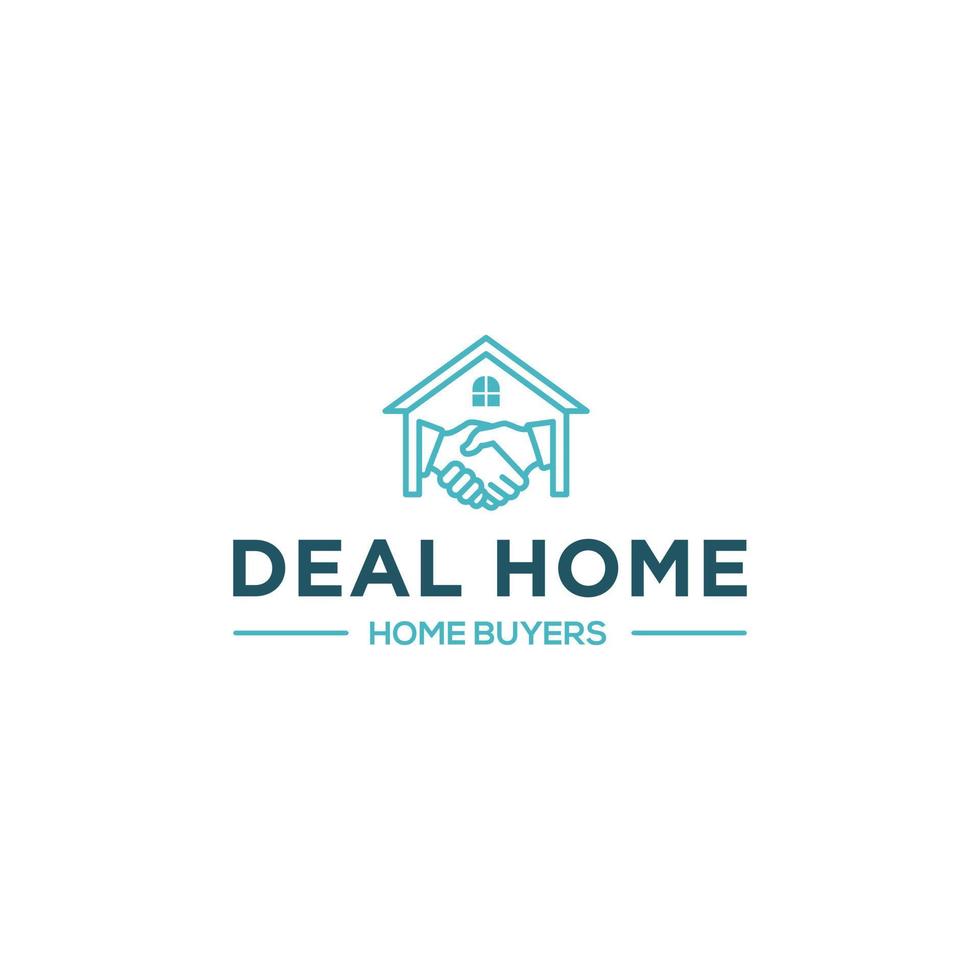 Handshake House Logo Icon Design.Home Deal Logo vector