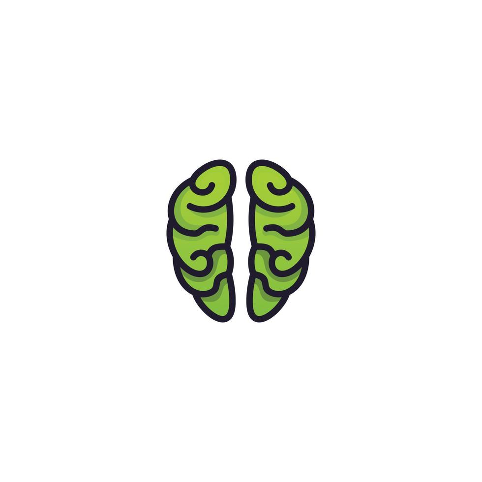 Simple brain logo design. vector