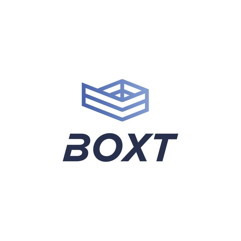 diseño de logotipo de letra b y caja. diseño de logotipo b. vector