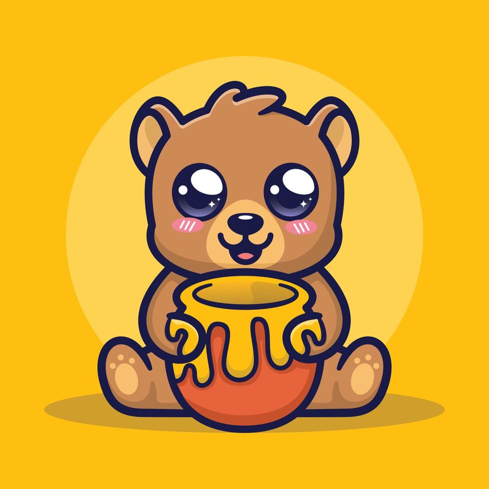 Bear cute illustration. vector