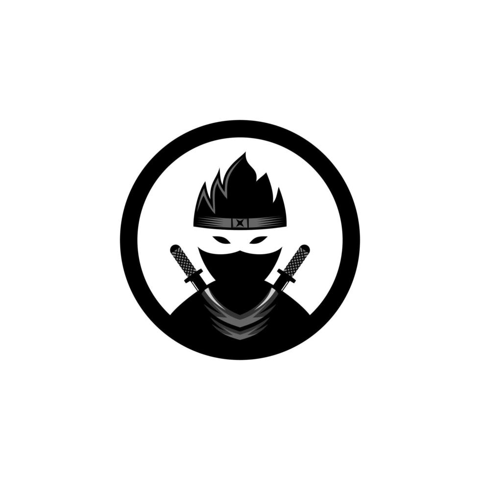 plantilla vectorial de diseño de logotipo ninja vector