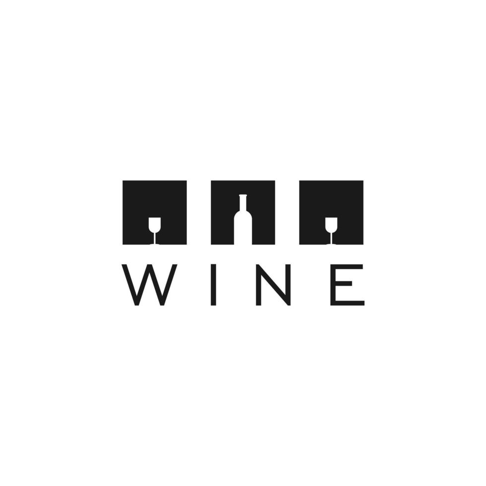 plantilla de vector de diseño de logotipo de vino