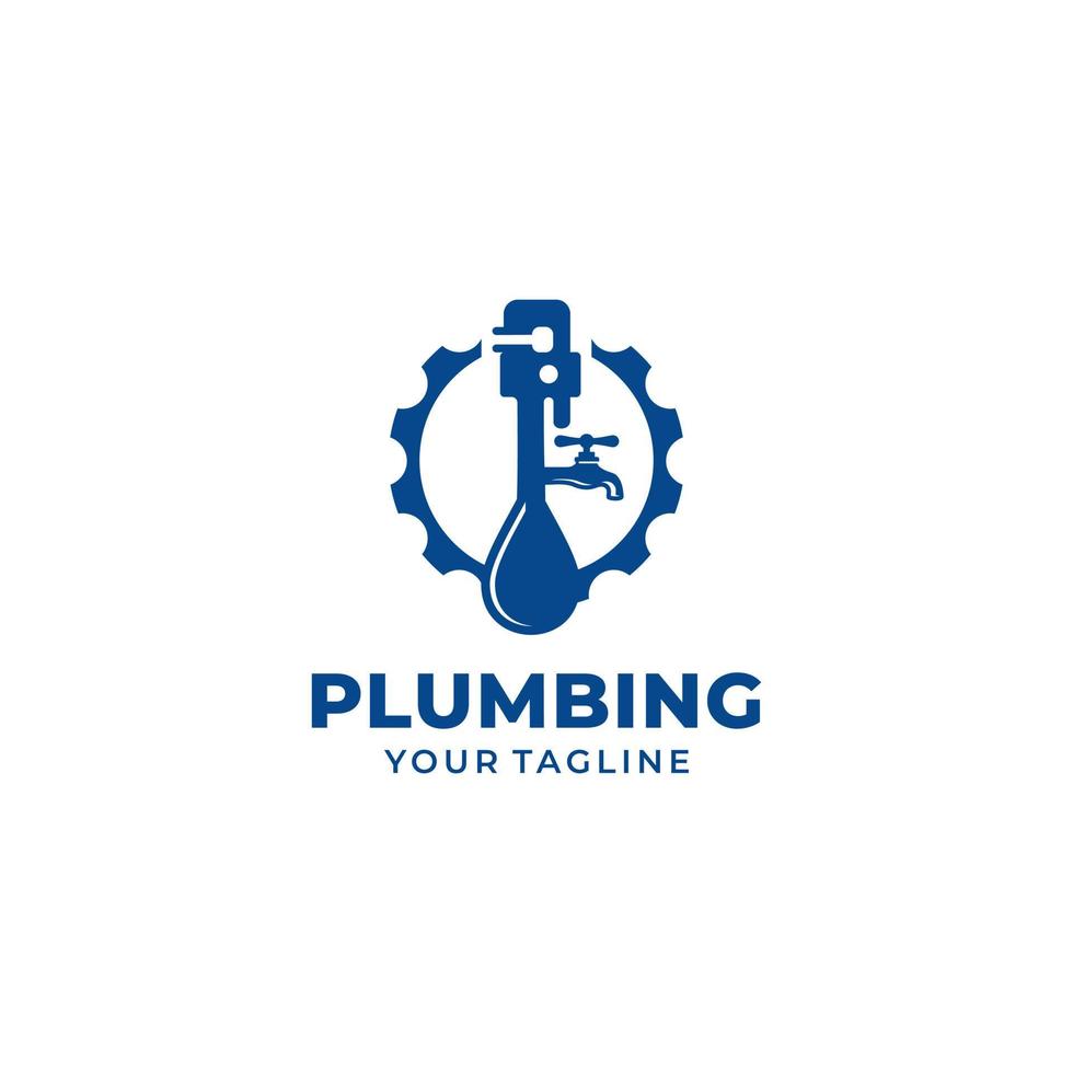 Plumbing Service Logo Design Vector Template