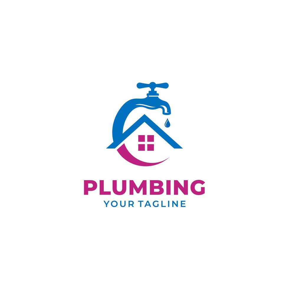 Plumbing Service Logo Design Vector Template