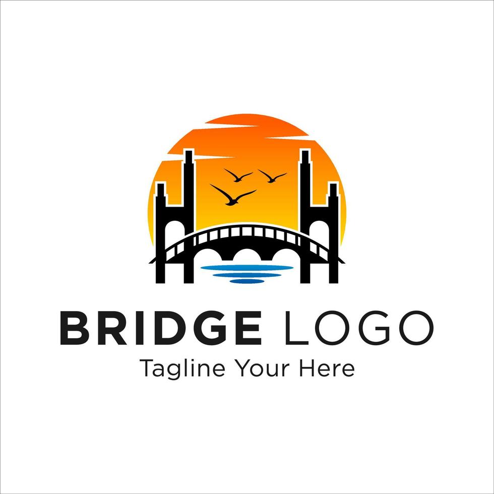 Bridge Logo Design Vector Icon Template