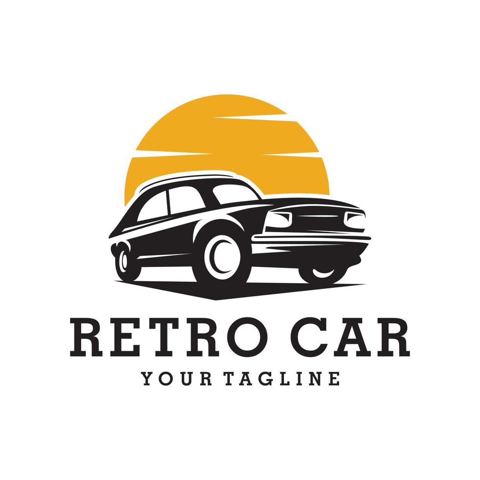 vector de plantilla de diseño de logotipo de coche retro