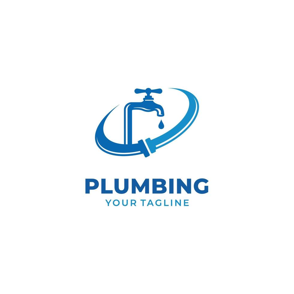 Plumbing Service Logo Design Vector Template