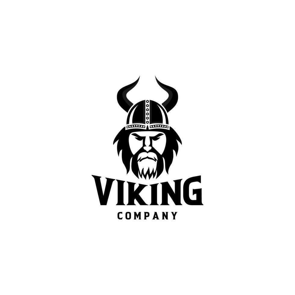 Ilustración de vector de diseño de logotipo de guerrero vikingo