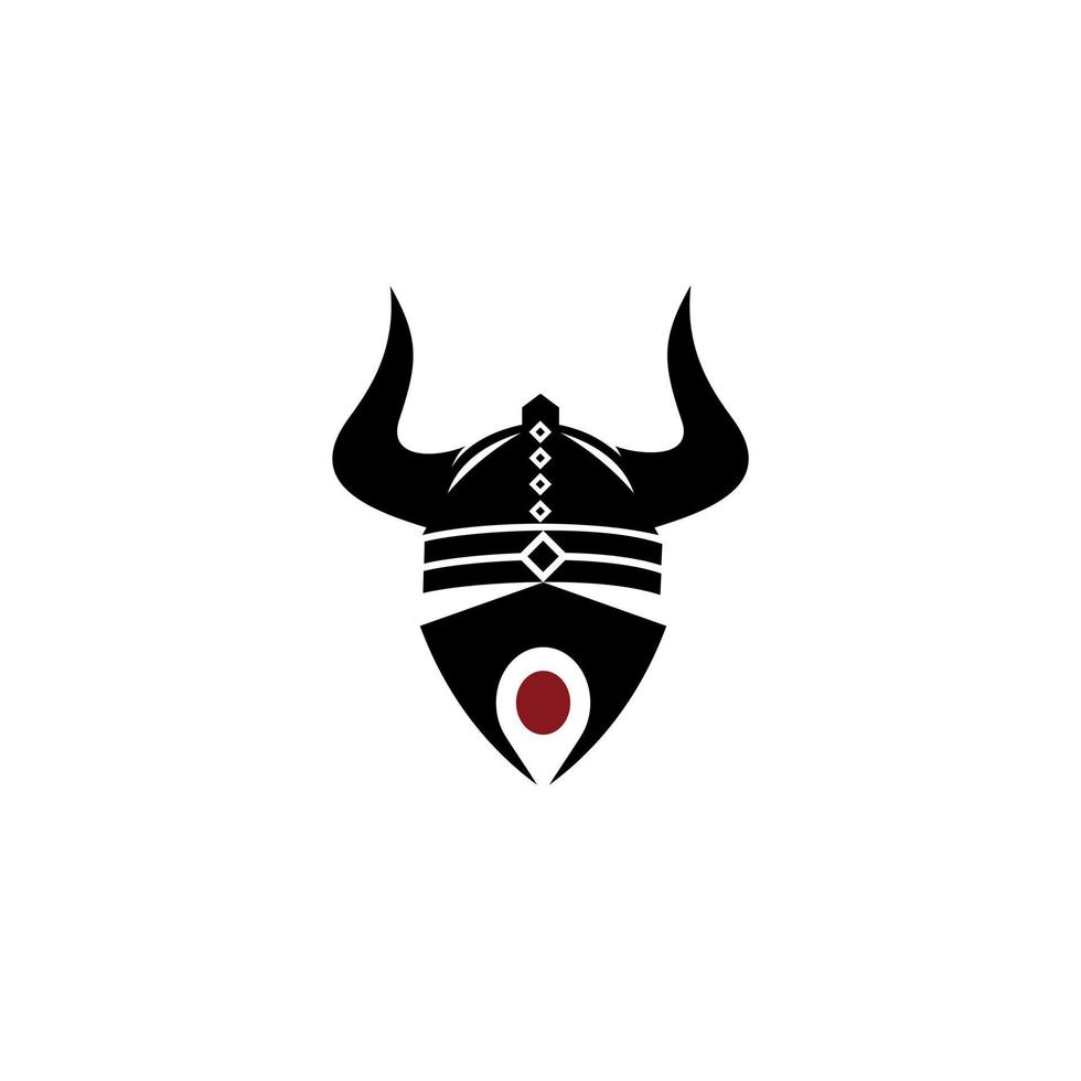 Ilustración de vector de diseño de logotipo de guerrero vikingo