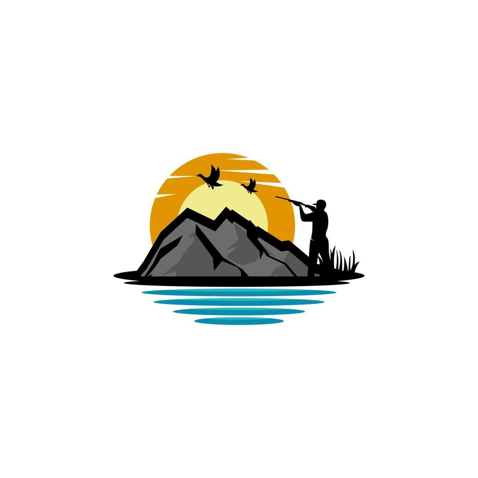 Outdoor Hunter Logo Design Vector Template