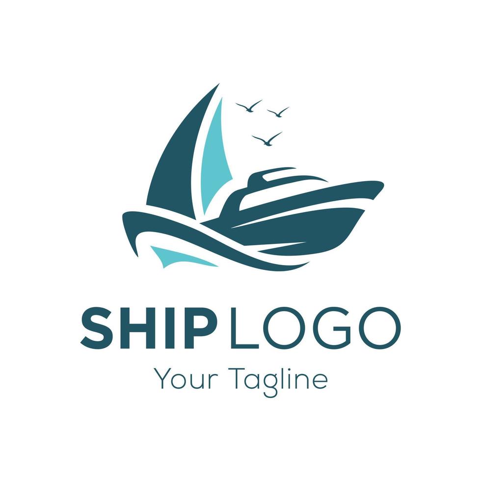 Cruise ship logo template vector