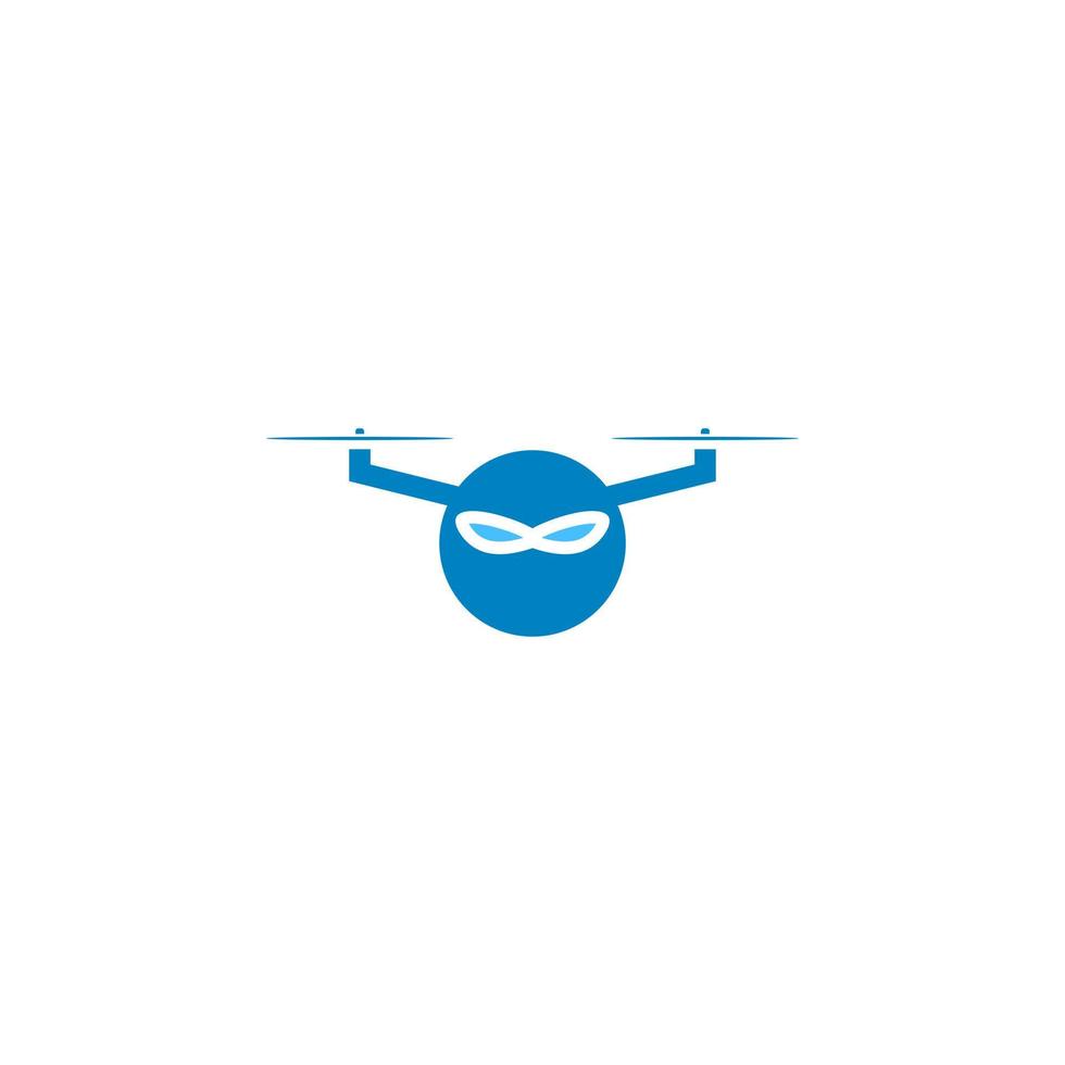 abstract drone ninja head logo design vector template