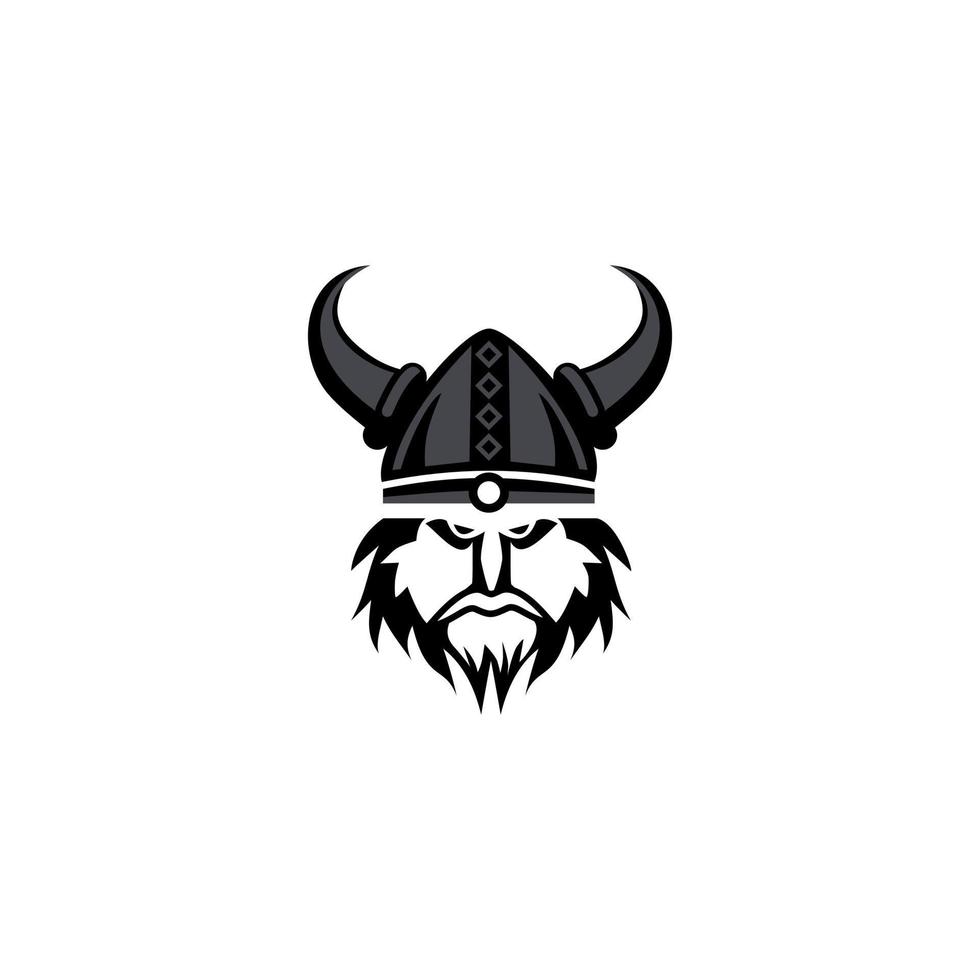 Ilustración de vector de diseño de logotipo de guerrero vikingo