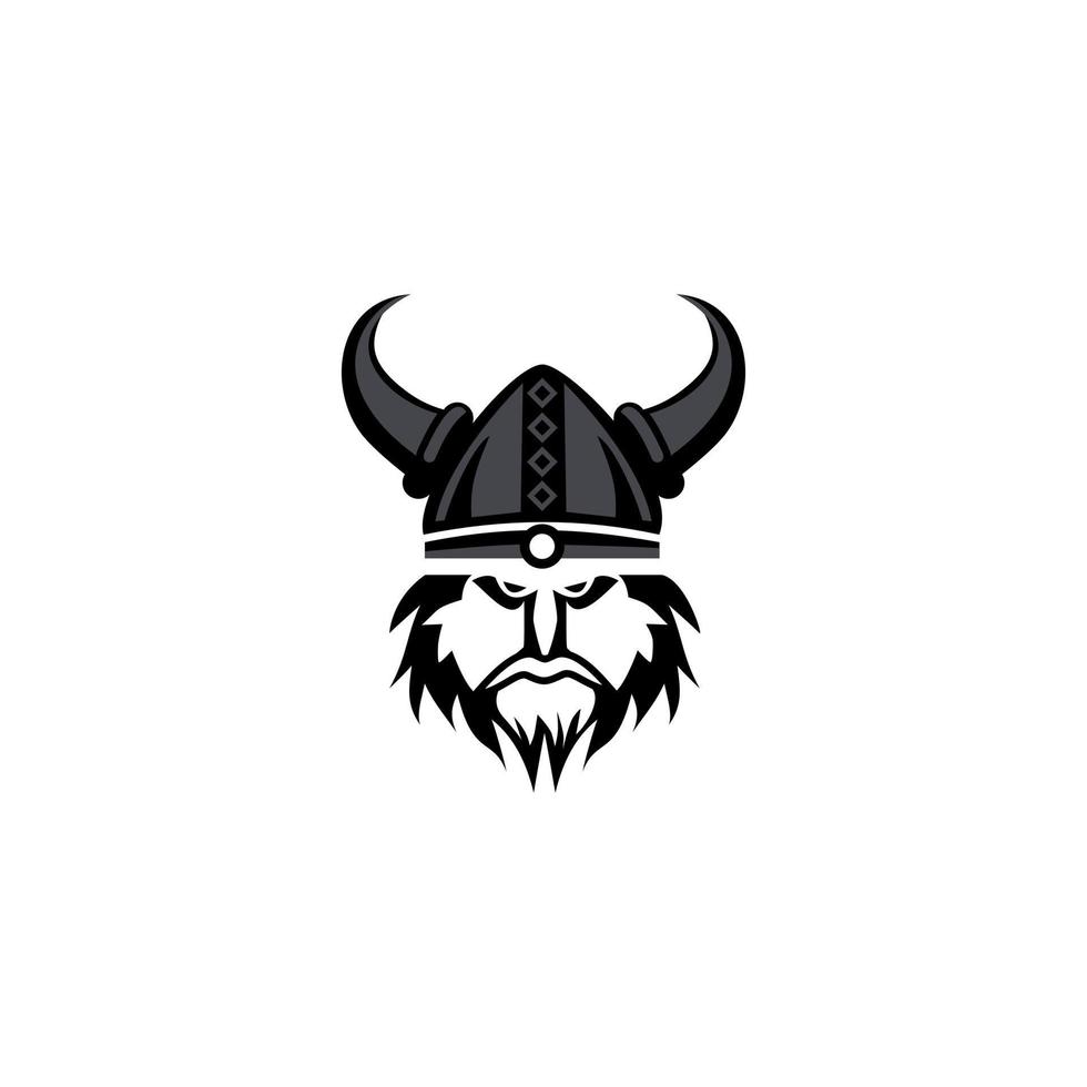 Viking warrior logo design vector illustration