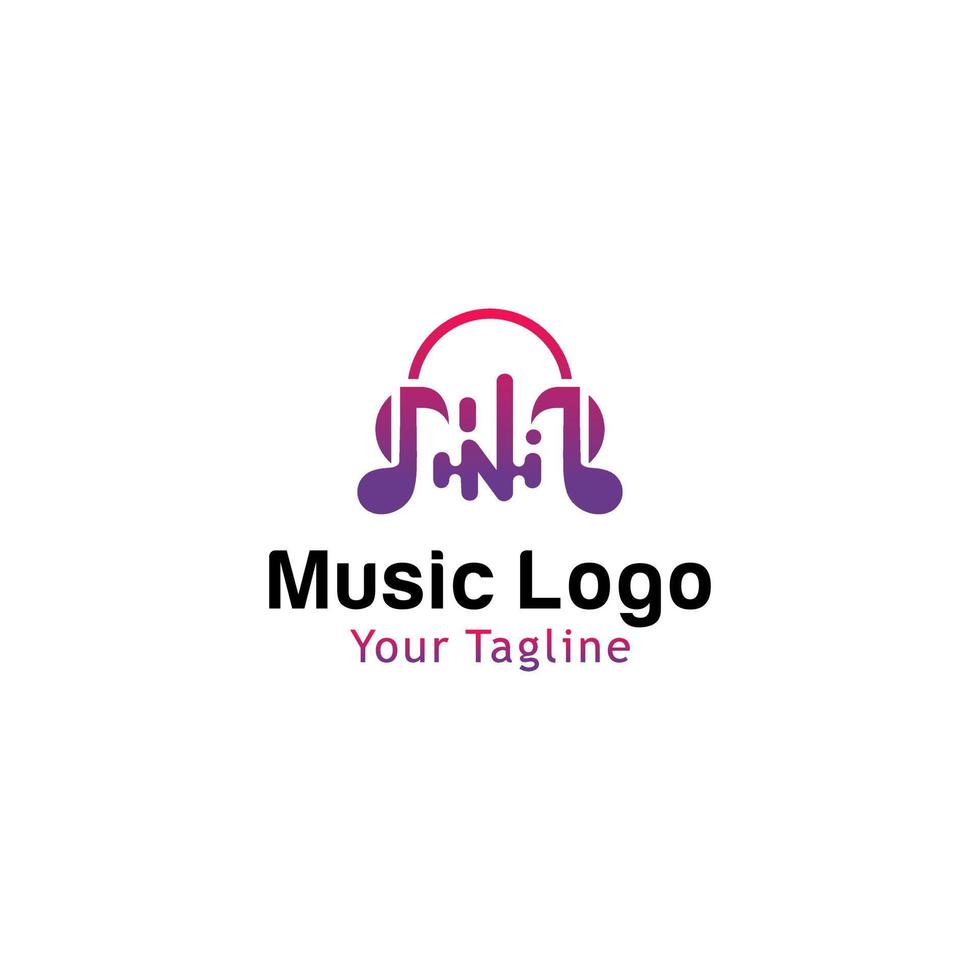 Ilustración de vector de diseño de plantilla de logotipo de música