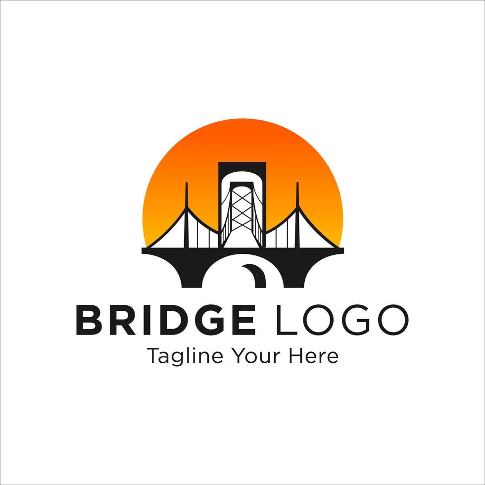 plantilla de icono de vector de diseño de logotipo de puente