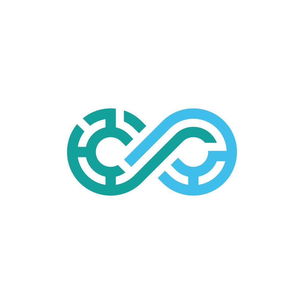 Infinity symbol limitless logo design vector template