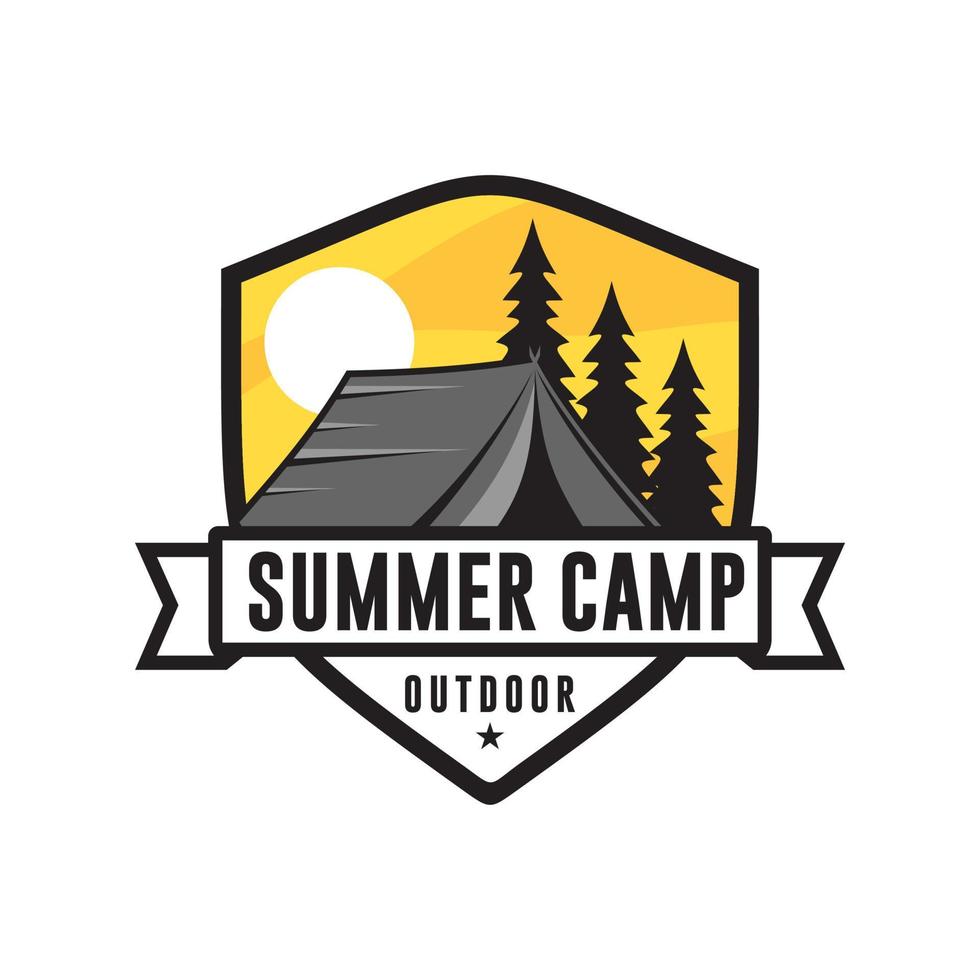 Vintage Summer Camp Logo Template vector