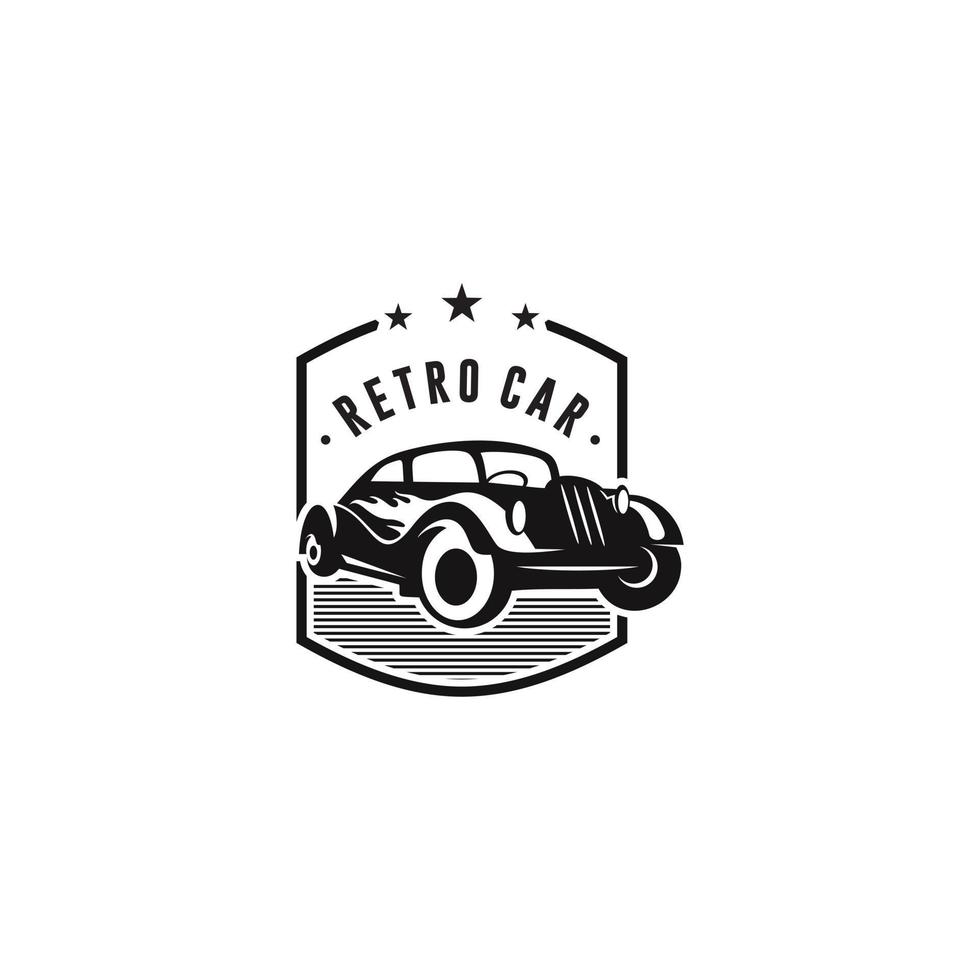 vector de plantilla de diseño de logotipo de coche retro