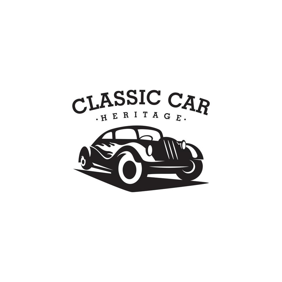 vector de plantilla de diseño de logotipo de coche retro