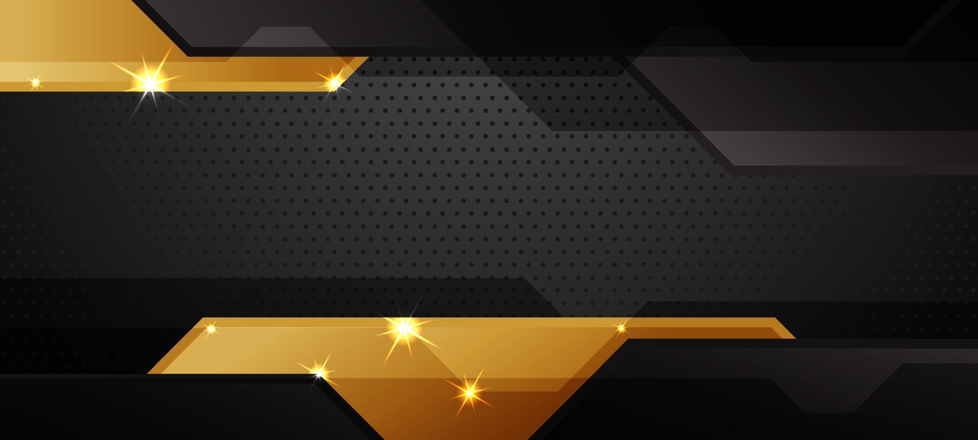 Abstract Black and Gold Technology Background vector