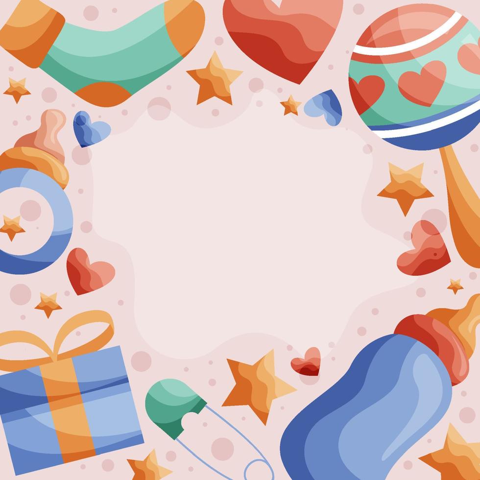 Cute Baby Bornday Concept vector
