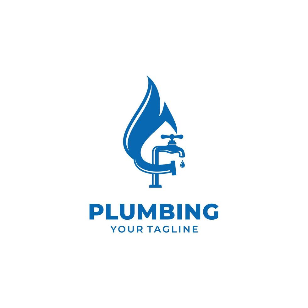 Plumbing Service Logo Design Vector Template