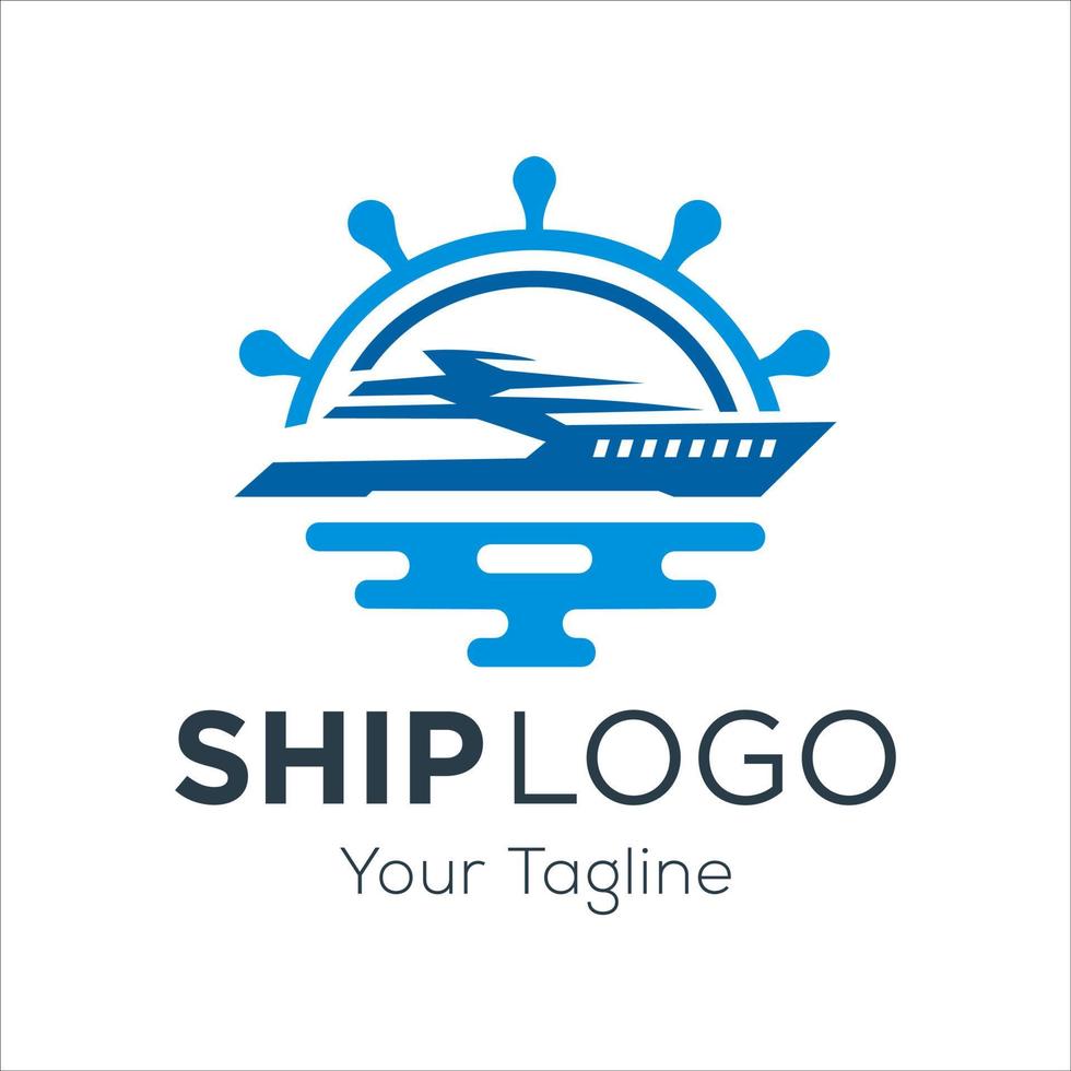 Cruise ship logo template vector