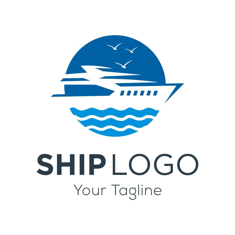 Cruise ship logo template vector